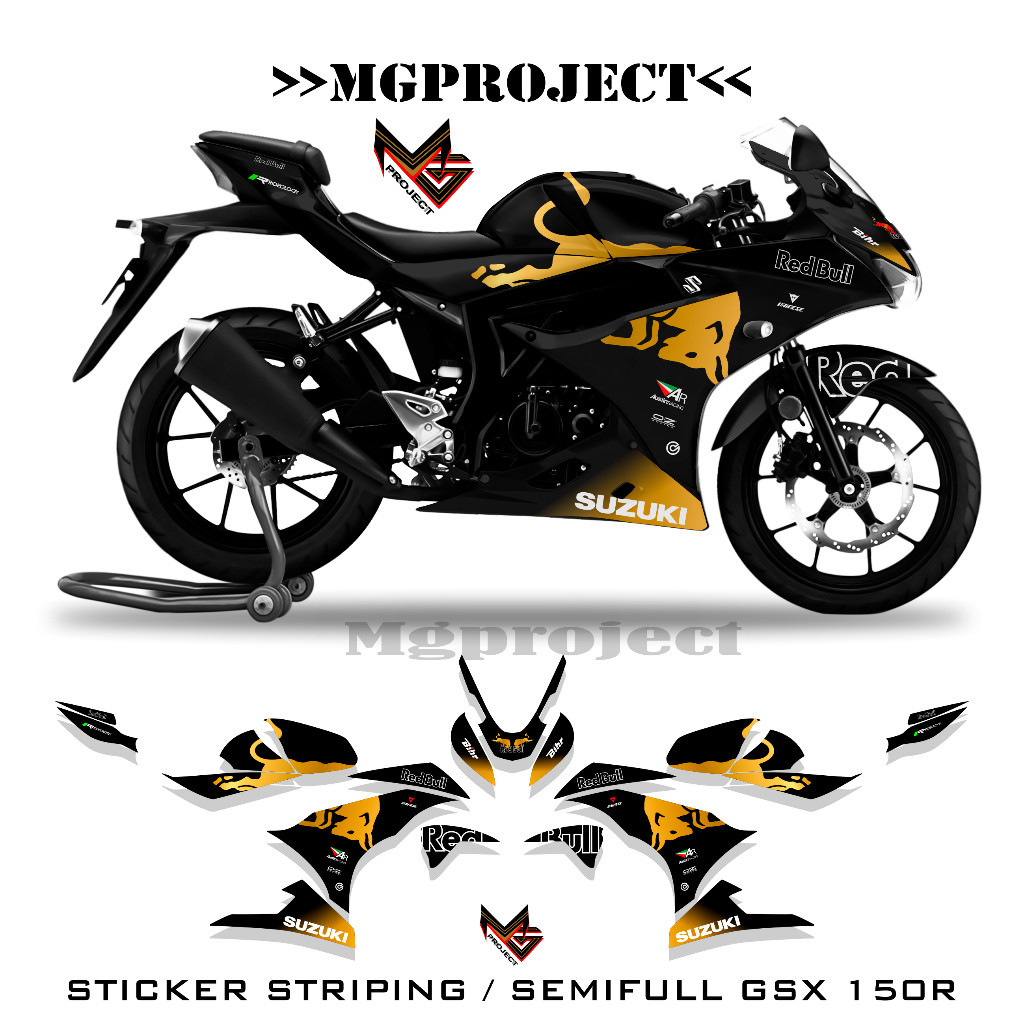 striping gsx r 150r redbull semifullbody, stiker gsx 150r sku4 #mgproject #megutproject Motorcycle