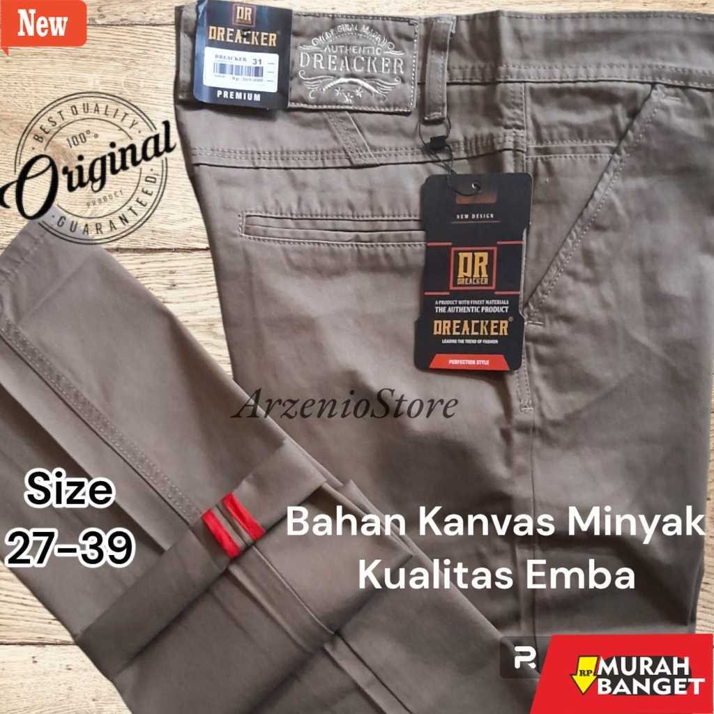 Denim Pria Jumbo Celana Panjang Pria Bahan Kanvas Minyak Dreacker Original Emba Premium 100% Standar