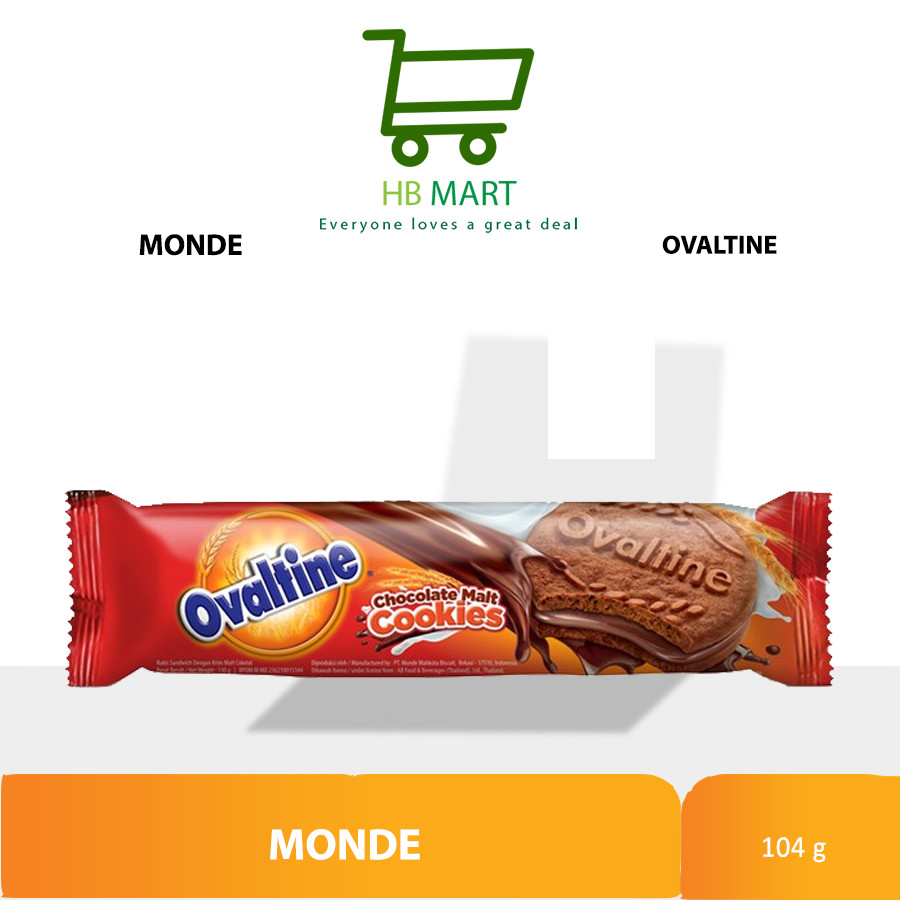 

MAKANAN RINGAN BISKUIT MONDE OVALTINE CHOCOLATE MALT COOKIES 104GR