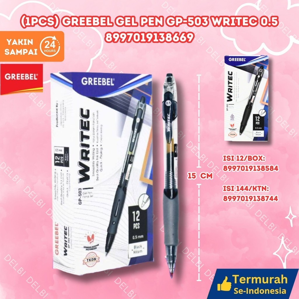 

(1PCS) GREEBEL GEL PEN GP-503 WRITEC 0.5 Pulpen Gel