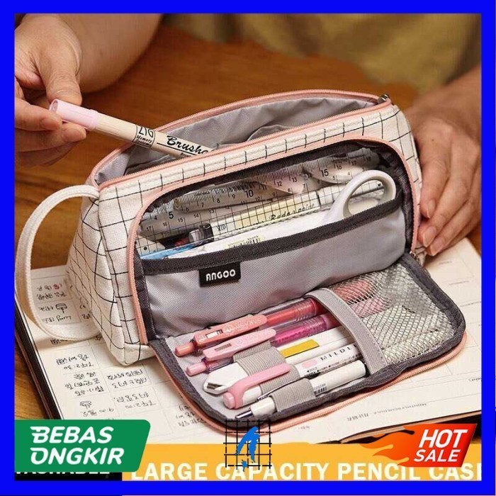 

Tempat Pensil Serbaguna Pencil Case P0uch Stati0nery - Hitam