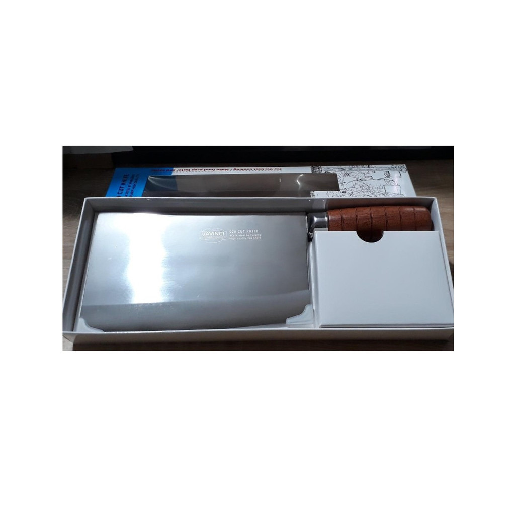 VAVINCI Golok Stainless Gagang Kayu Cut Knife VQ 27 | Pisau Tulang