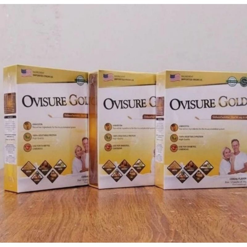 

OVISURE GOLD 1 BOX ISI 12 SACHET MILK SUSU VITAMIN TULANG SENDI DAN NYERI OTOT ASLI ORIGINAL BPOM