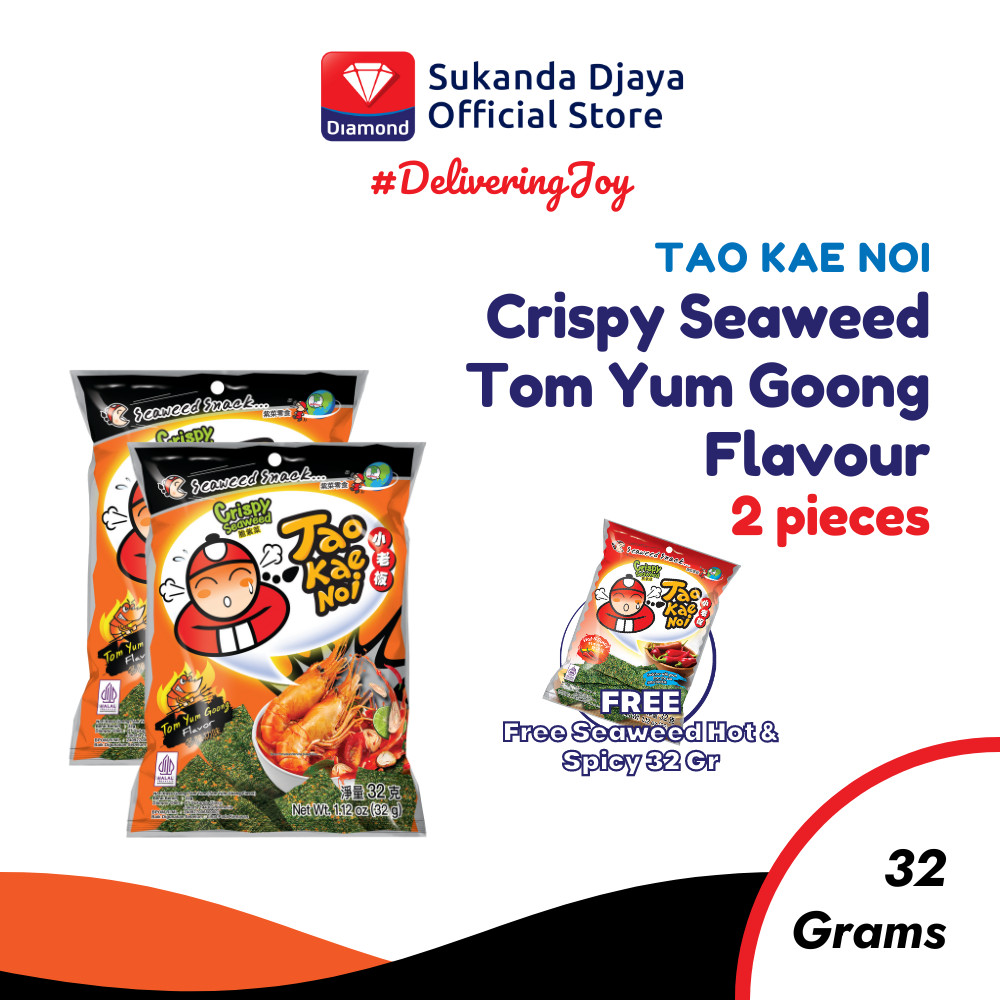 

Tao Kae Noi Crispy Seaweed Tom Yum Goong Flavour 32 Gr ISI 2 [Free Seaweed Hot & Spicy 32 Gr]