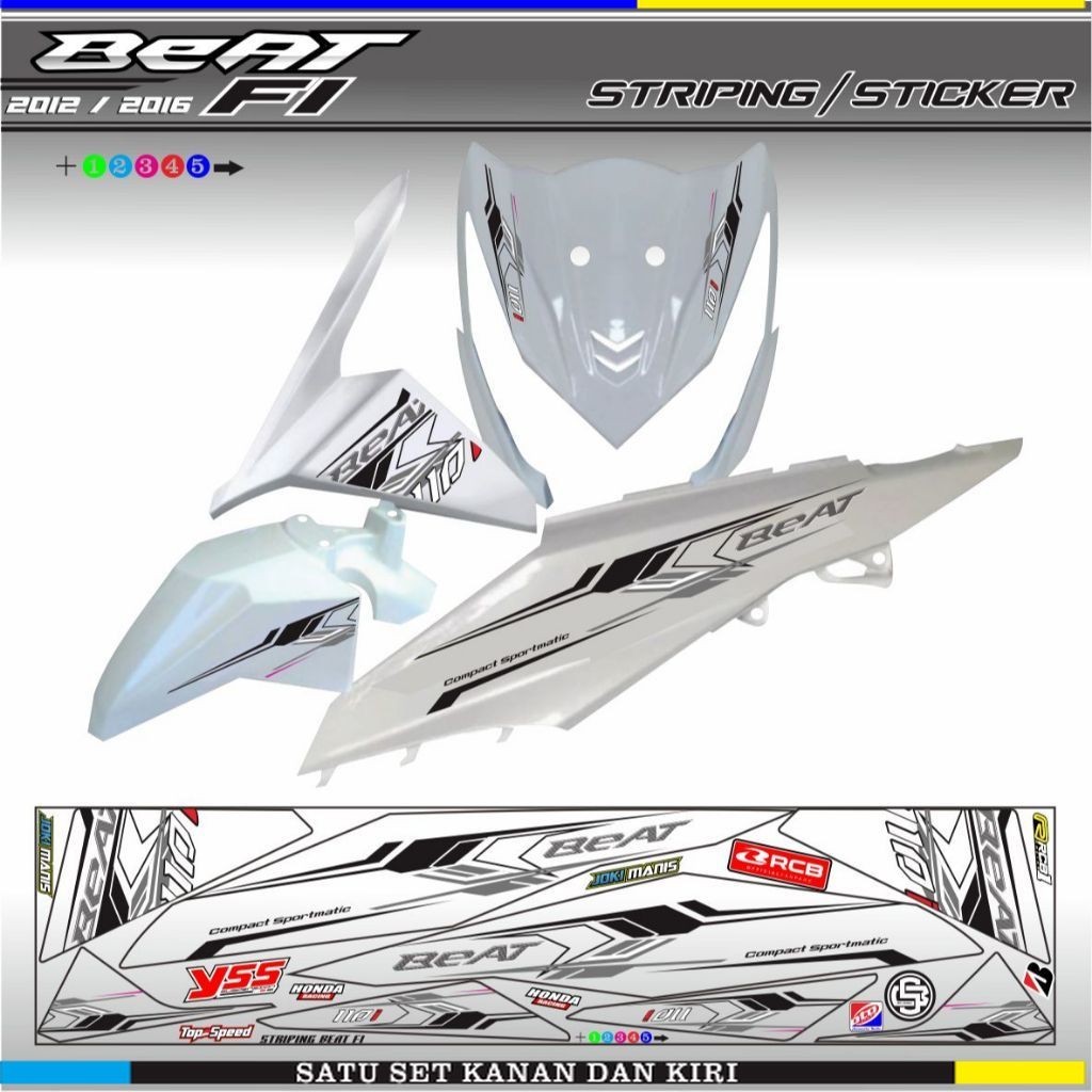 STRIPING VARIASI MOTOR BEAT FI 2013 / 2015 VARIASI SIMPLE / STIKER BEAT FI 110 VARIASI SIMPLE
