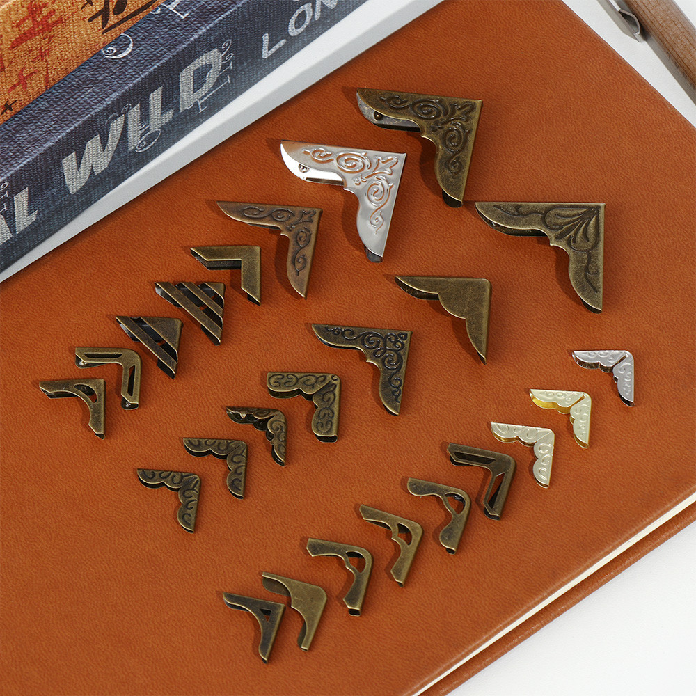 

4Pcs Retro Metal Iron Corners Book Corner Protector Photo Albums Book Menus Decoration Cover DIY Crafts Scrapbook Accessories