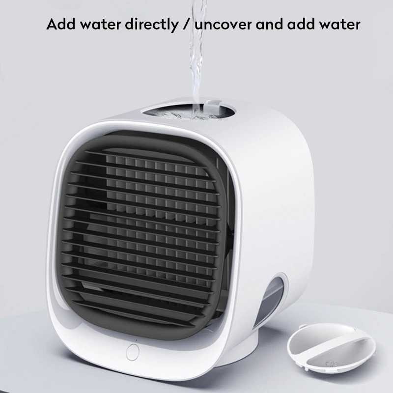 [TERMURAH] AC Mini Portable Humidifier Untuk Kamar Dingin Pendingin Ruangan LED