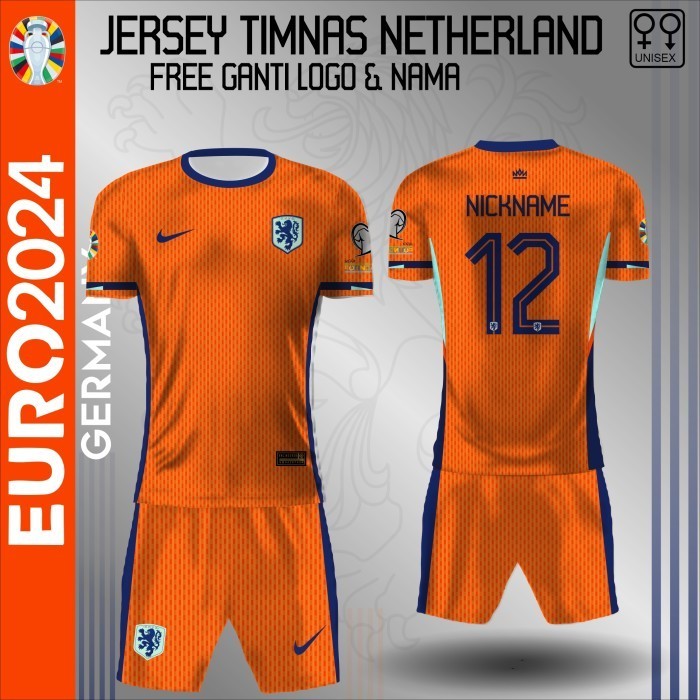 Setelan jersey kaos sepak bola timnas belanda baju piala eropa jerman 2024