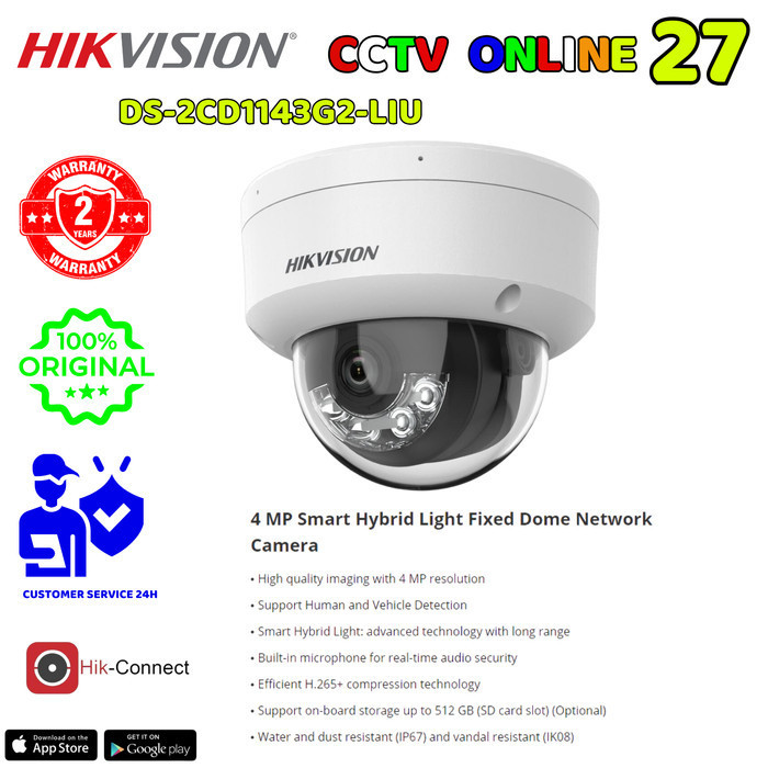 

HIKVISION DS-2CD1143G2-LIU 4MP SMART DUAL LIGHT