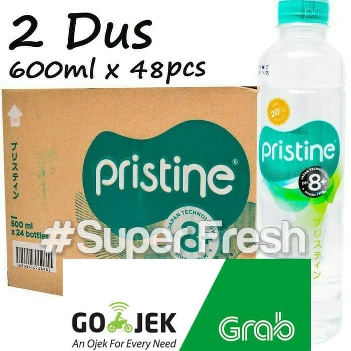 

Pristine water 600 ml x 48 botol+Air Minum Pristine+Air Alkali (2Dus)