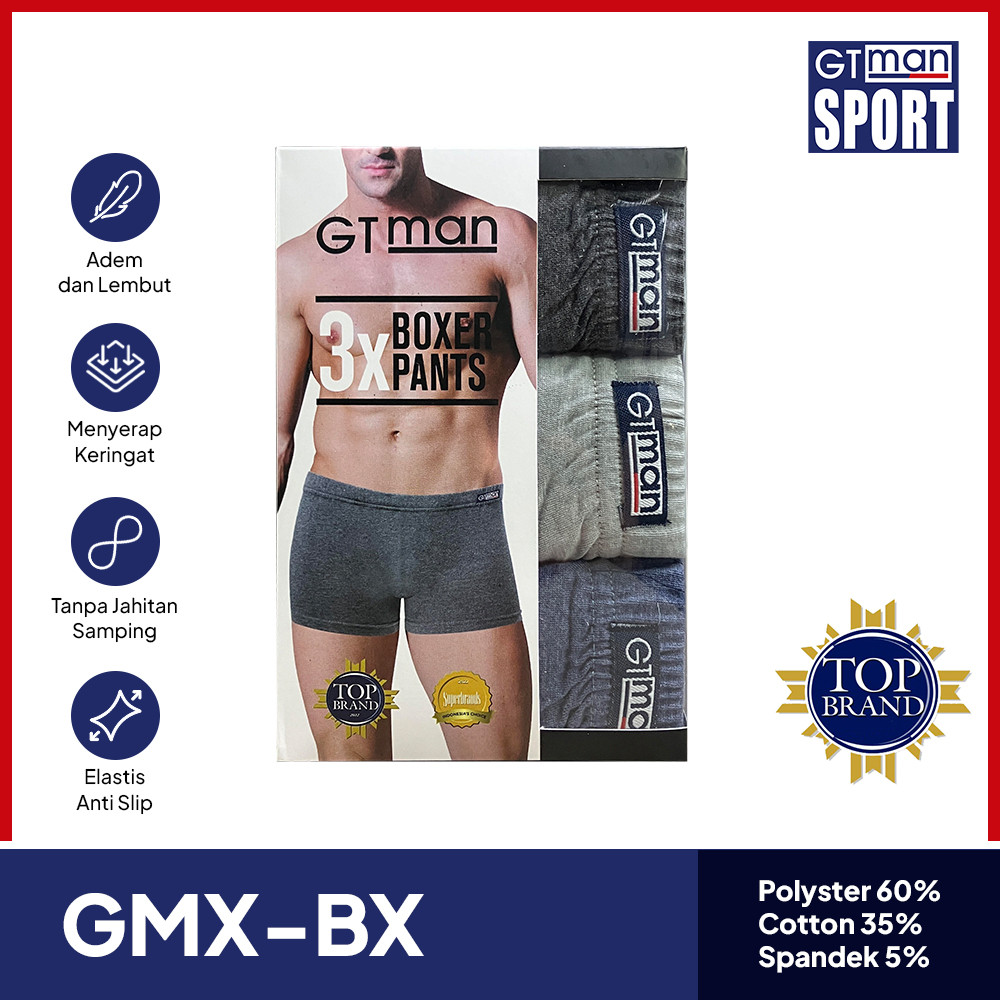 Celana Dalam Pria GT MAN GMX-BX Isi 3 Pcs - Boxer Men Underwear
