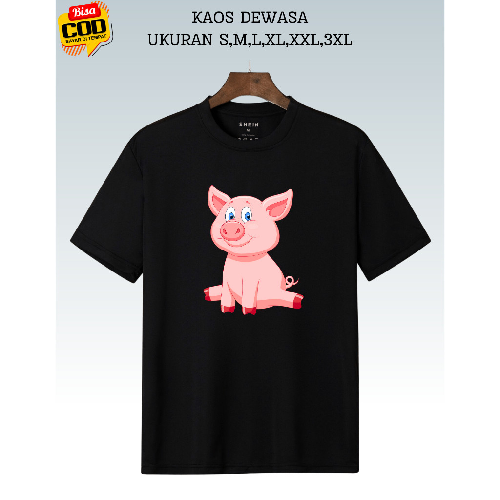 BAJU KAOS BABI / KAOS LENGAN PENDEK UNISEX / TSHIRT BABI DEWASA / PAKAIAN DEWASA BABI / BAJU BABI UN