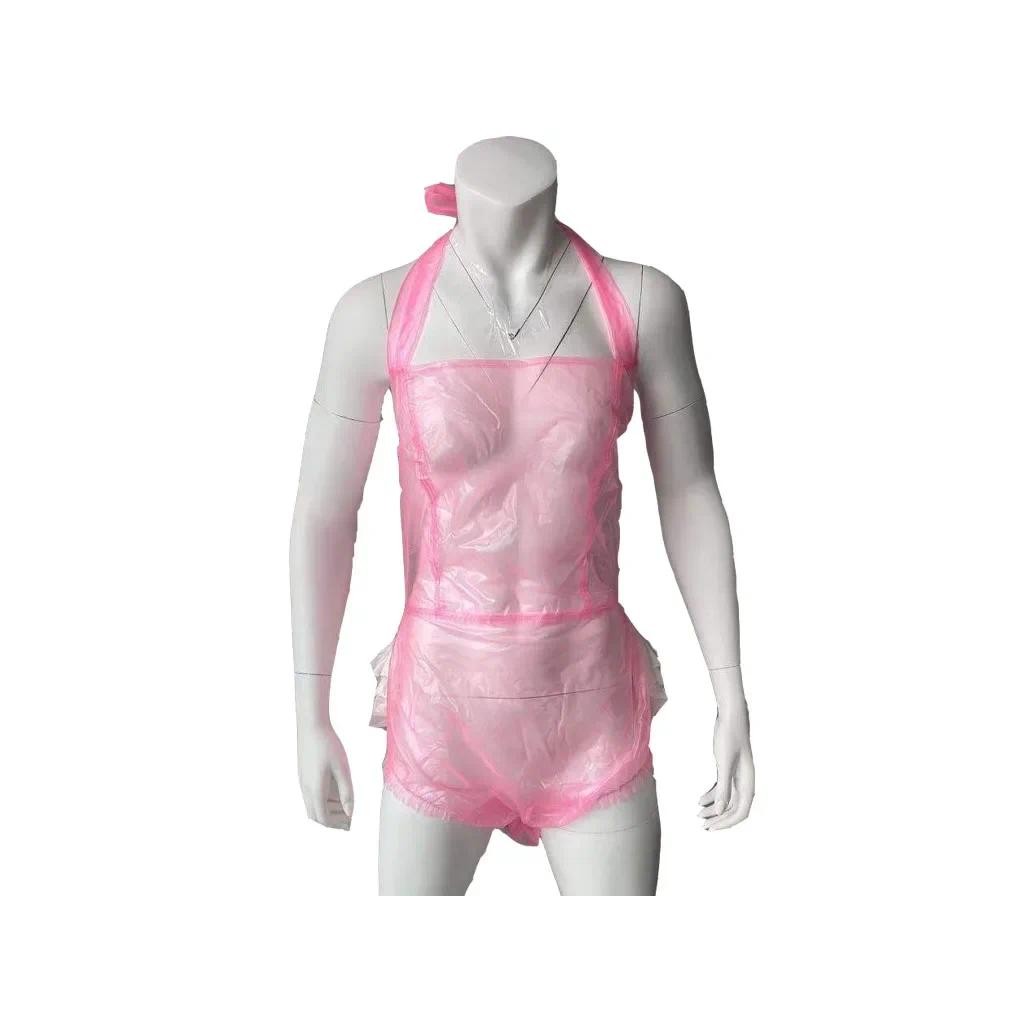 Haian ABDL PVC Snap Through Crotch Ruffle Rhumba Romper