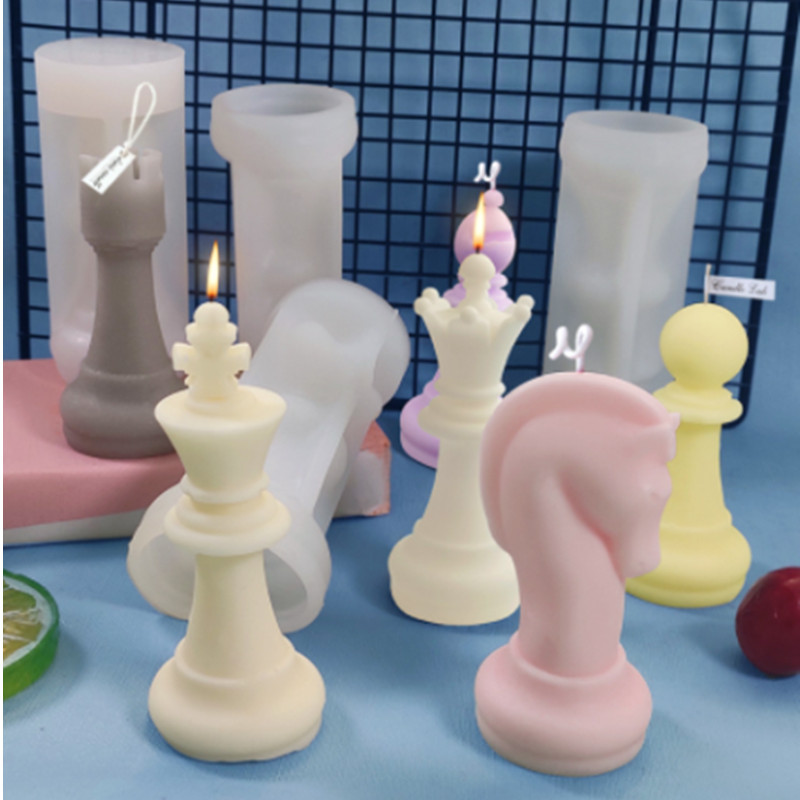 

1PC 3D DIY Candle Silicone Chess Mold Resin Creative Aromatherapy Plaster Chocolate Soap Making Handmade Gift Home Decor Mould