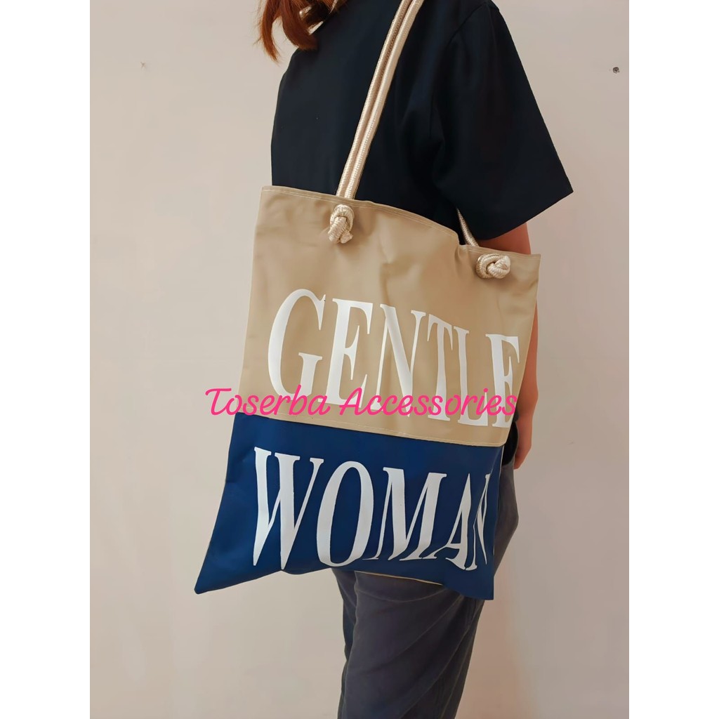 TOTE BAG GENTLE WOMAN-TOTE BAG BESAR-SOUVENIR-TOTE BAG MURAH