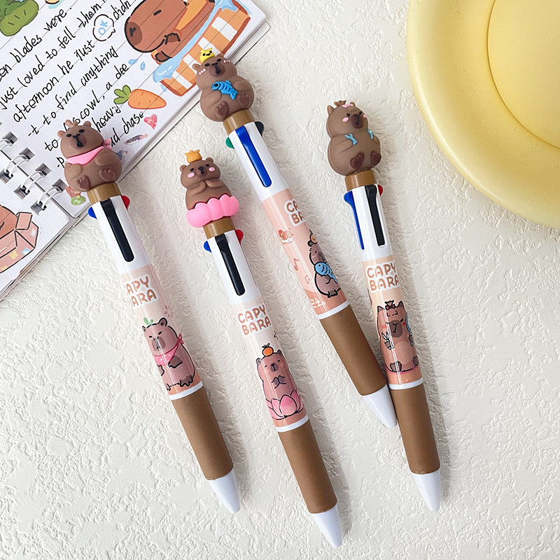 

-SS- PULPEN GEL MEKANIK CAPYBARA KAWAII CUTE IMUT DENGAN 4 WARNA TINTA DALAM 1 PENA