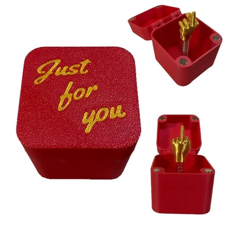 

Valentines Day Gift Box Interesting Middle Finger & Love Surprise Gift Box Fingers & Love Shake Desktop Ornaments Festival Gift