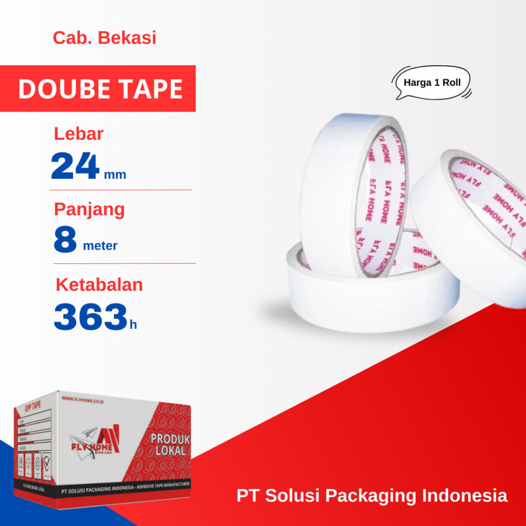 

FLYHOME 1Roll Double Tape 24x8M 1inchi Hotmell 8meter