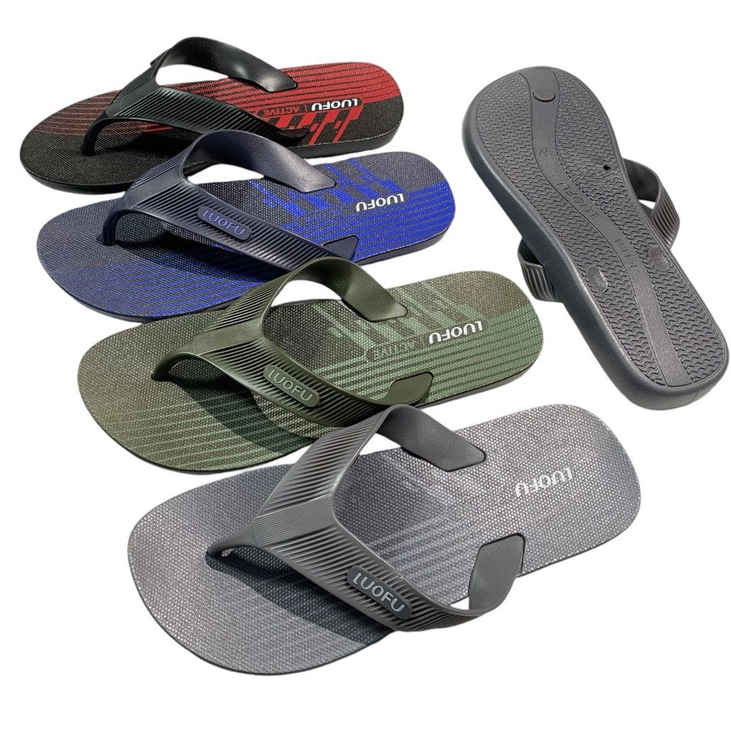 BLS Luofu Sandal Jepit Tebal Karet Pria Unisex Import F1154-BRE386 (AR1)