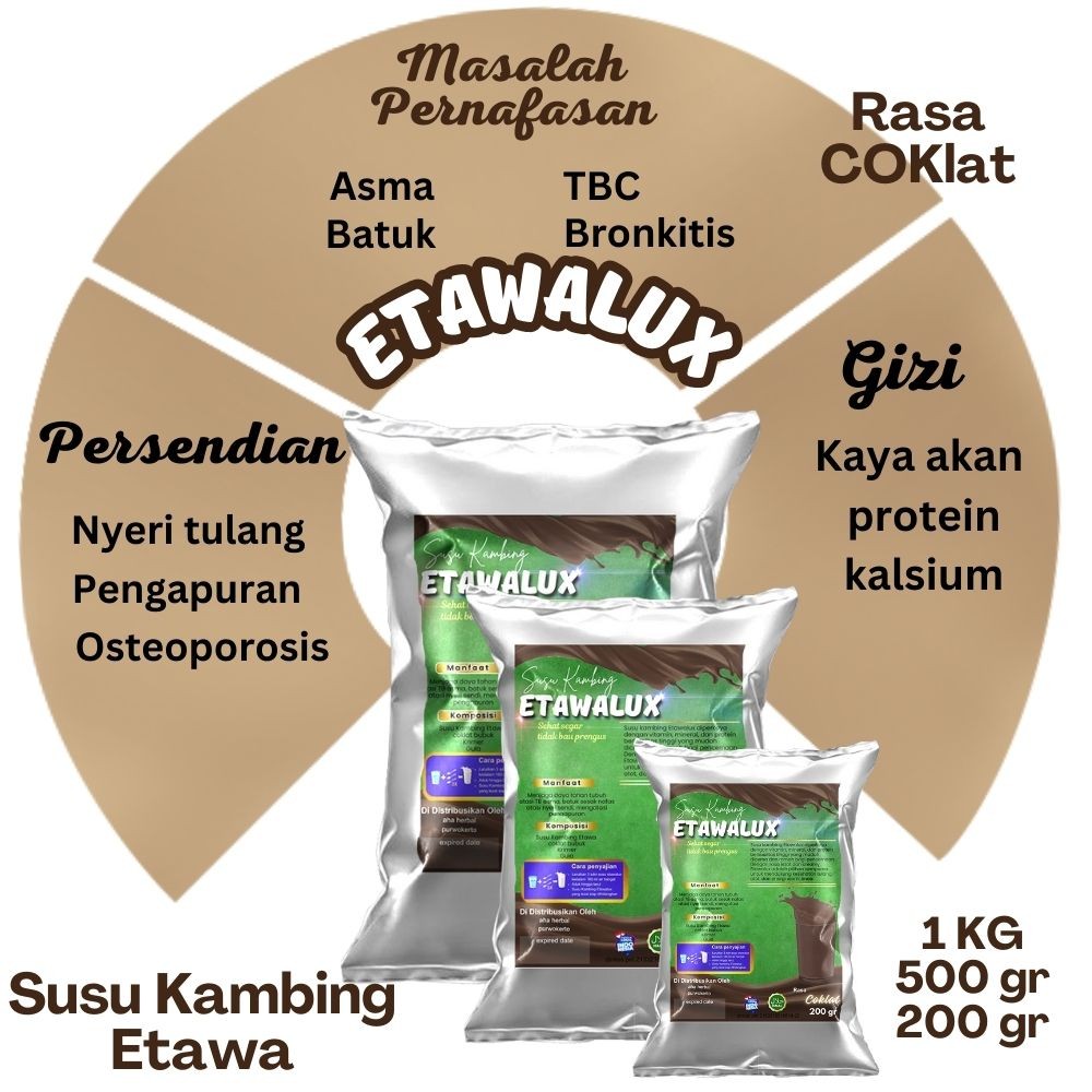 

SUSU kambing etawa GRADE A etawalux rasa original 1KG 500 gr 200 gr ATASI MASALAH pernafasan paru tb flek