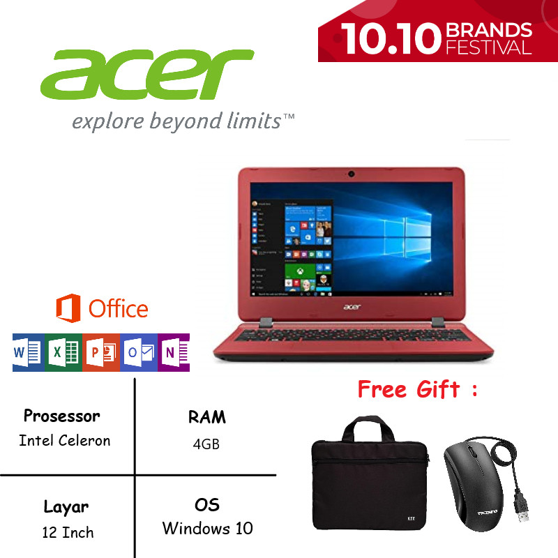 [TERMURAH] Notebook ACER ES11 RAM 4GB FREE TAS DAN MOUSE