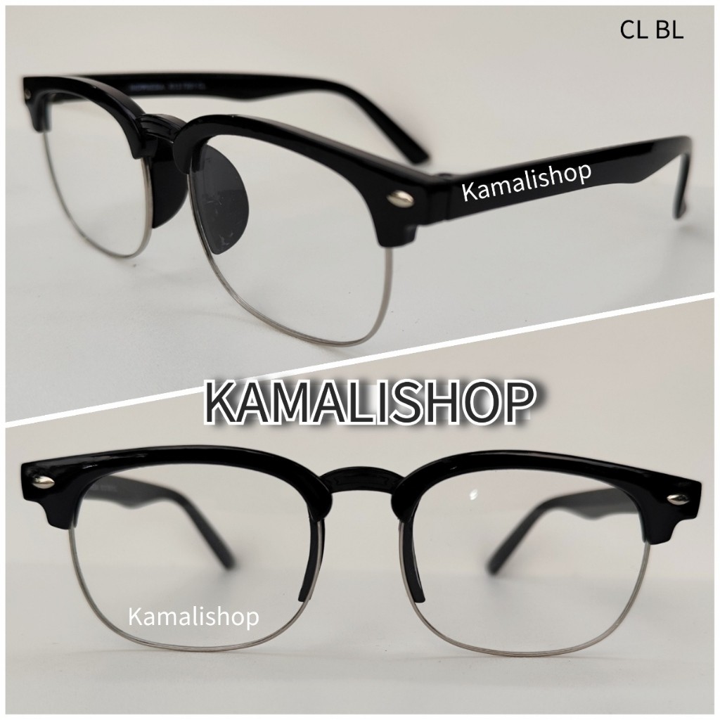 Kacamata ClubMaster Kacamata Bening Clear Windproof Kacamata Oval Fashion Trendy Pria Wanita