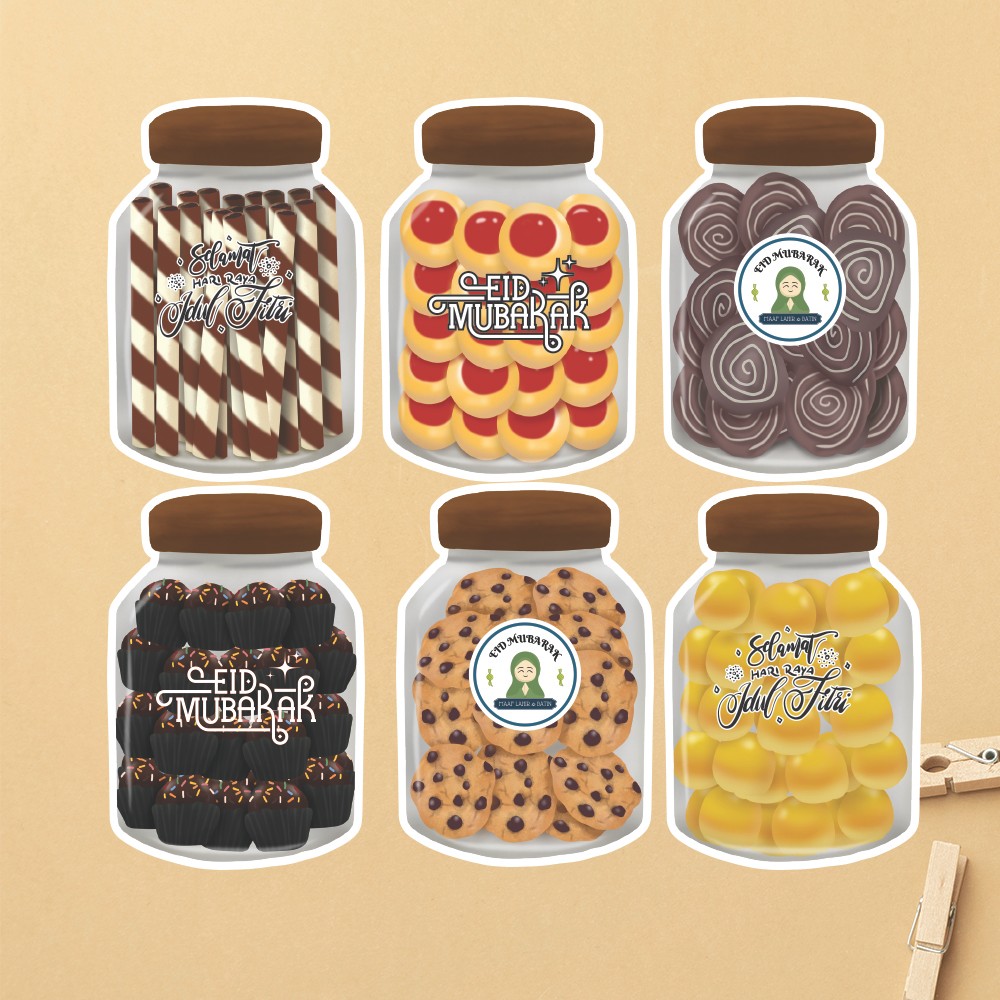 

Amplop Lebaran 3D Bentuk Toples Kue Unik Angpao Thr idul fitri eid mubarak Bahan Tebal Isi 6 pcs