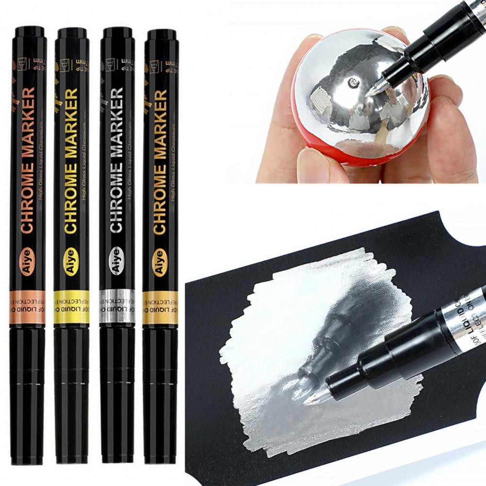 Metal Chrome Marker Pen Waterproof Model Painting Marking DIY Art Projects Reflective Permanent Meta