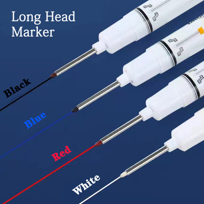 

Black White 20mm Long Tip Marker Pens Oil Woodworking Decoration Deep Hole Writing For Deep Hole Ceramic Tile 5pcs/Set