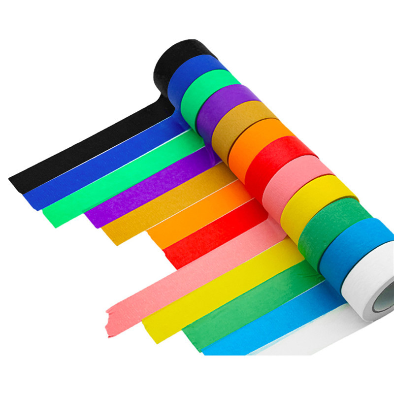 

7/12Roll Rainbow Colored Masking Tape Kids Art Supplies Colored Tape DIY Craft Tape Colored Tape Rolls Colored Painters Tape