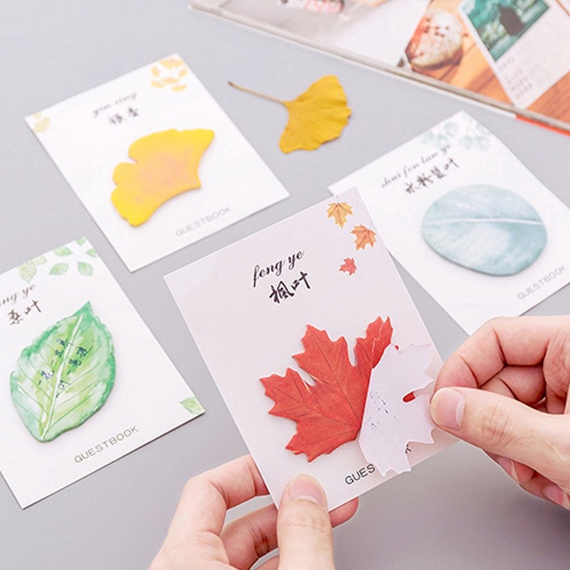 

30 Sheets Leaf Seri Memo Paper Sticky Notes Bentuk Daun