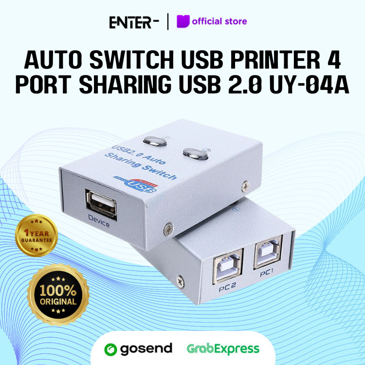 Auto Switch Usb Printer 2 Port Sharing Switcher USB 2.0 Printer Kable Manual Otomatis