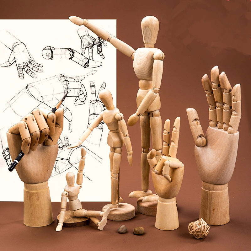5.5/8/12 inch Artists Wooden Manikin Jointed Mannequin Perfect for Home Decoration The Human Figure 