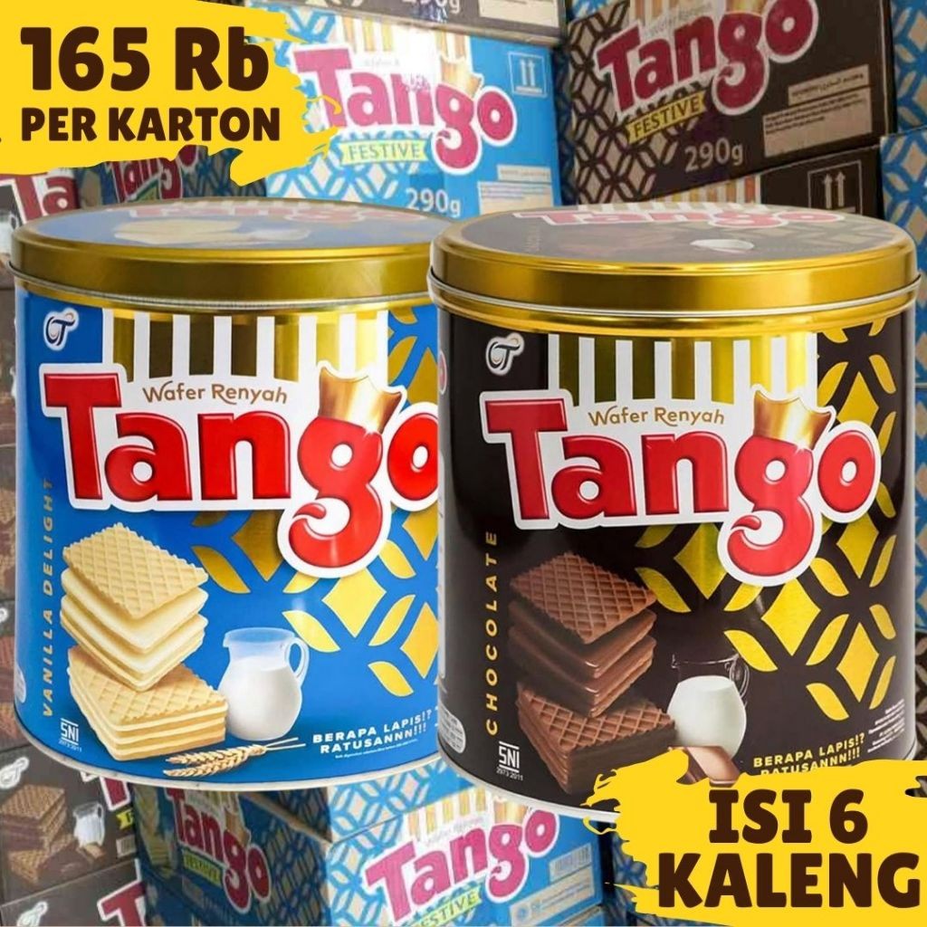 

PROMO!!! WAFER TANGO FESTIVE 240GR SNACK LEBARAN PALING LARIS ISI 6 KALENG PER KARTON