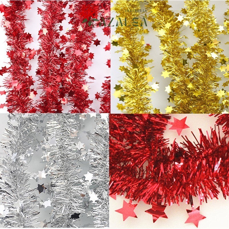 

AZALEA - SLINGER 2 Meter Diameter 5cm Single Colored / Mix / Motif Rumbai Garland Tensil Tinsel Metalik Hiasan