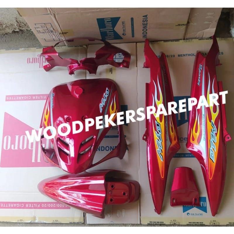 full body halus Mio sporty merah maroon stiker api