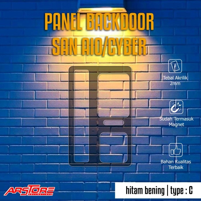 Panel Backdoor San AIO Bagian Belakang Saja Akrilik Warna 2mm - Multi jaya Furniture - HITAM C