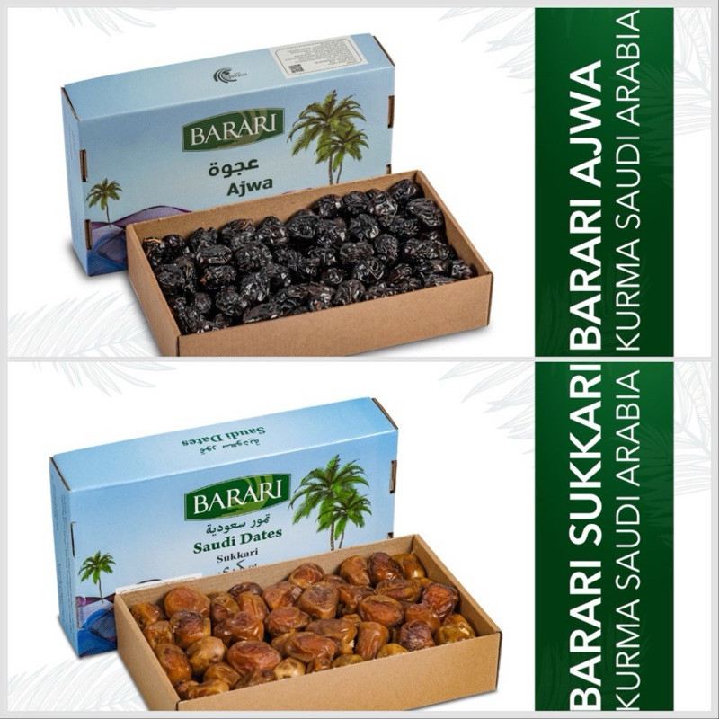 

Kurma Saudia Dates Arabia 1 Kg Barari Sukkari Biru Al Qasim Kurma Barari Ajwa Dus Biru Kurma Sukari 1000 Gr Terlaris