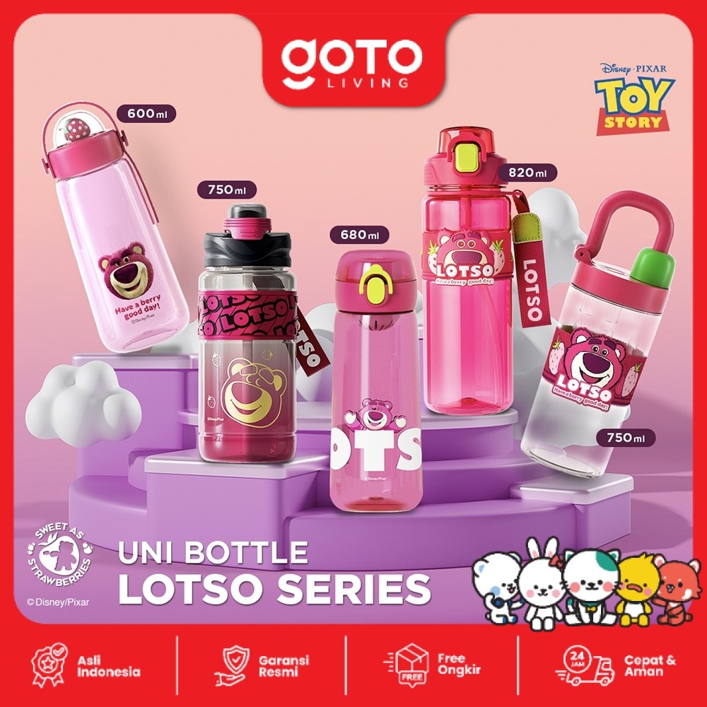 Goto Uni x Lotso Bottle Aesthetic Tumbler Botol Tempat Minum Anak