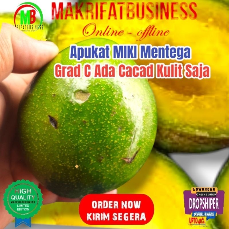 

IMDA HANDICRAFT Paket 1 Kg 3 - 5 Buah APUKAT MIKI MENTEGA Kwalitas Grad C Langsung Petik Kebun