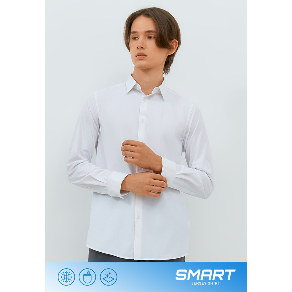 Jobb Beverly Kemeja Pria Lengan Panjang Slim Fit Putih