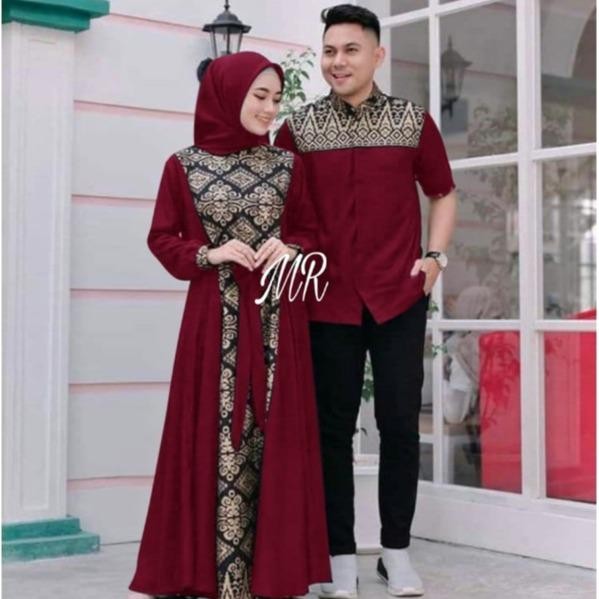 Batik couple ukuran M L XL XXL Jumbo Bigsize | couple gamis terbaru lebaran 2024 | Cp irwansyah pasa