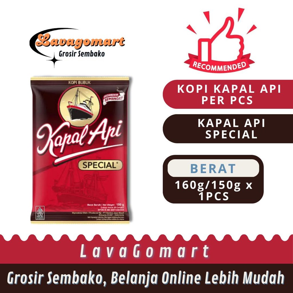 

KAPAL API KOPI BUBUK SPECIAL PCK 160/150g - 1 PCS - LAVAGOMART - BANDUNG