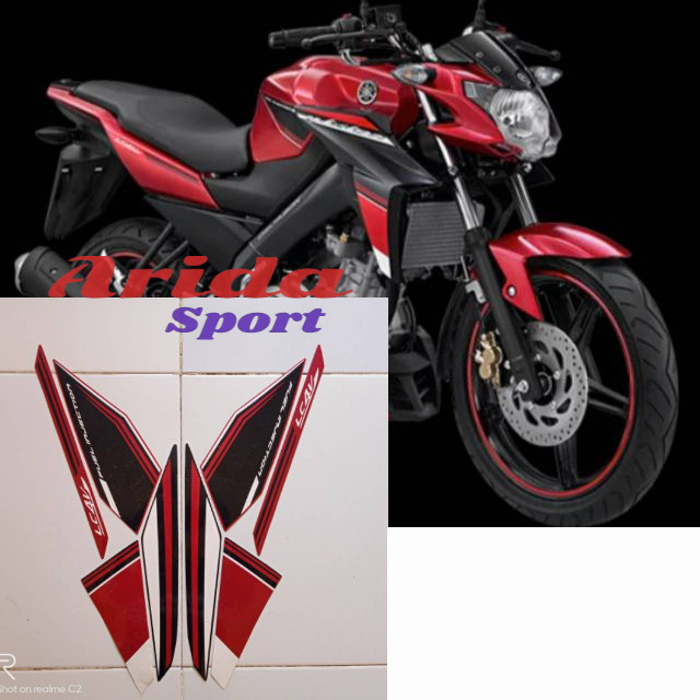 Striping Stiker sticker lis body yamaha new vixion advance nva thn 2015 2016 merah hitam stiker moto