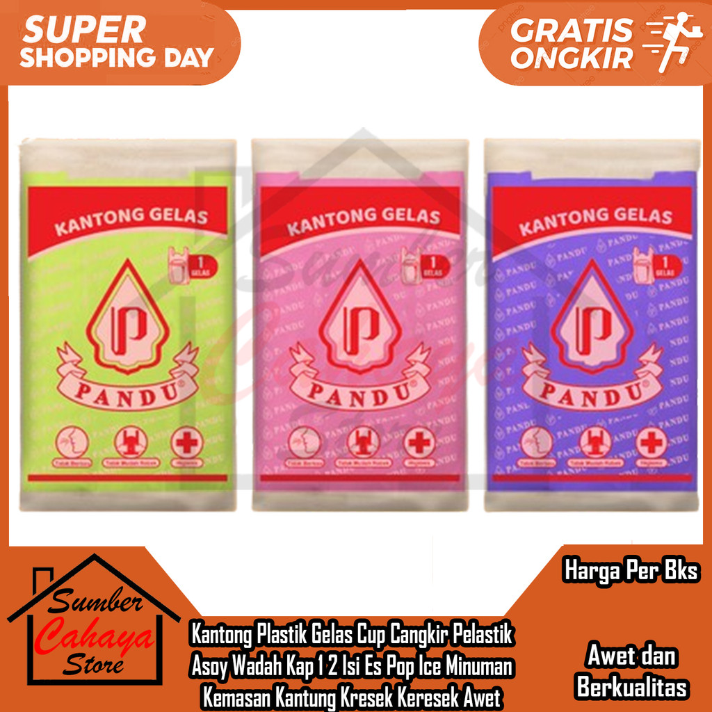 Kantong Warna Plastic Keresek Plastik Gelas Cup Cangkir Asoy Wadah Bongkos Tenteng Kresek Keresek Po