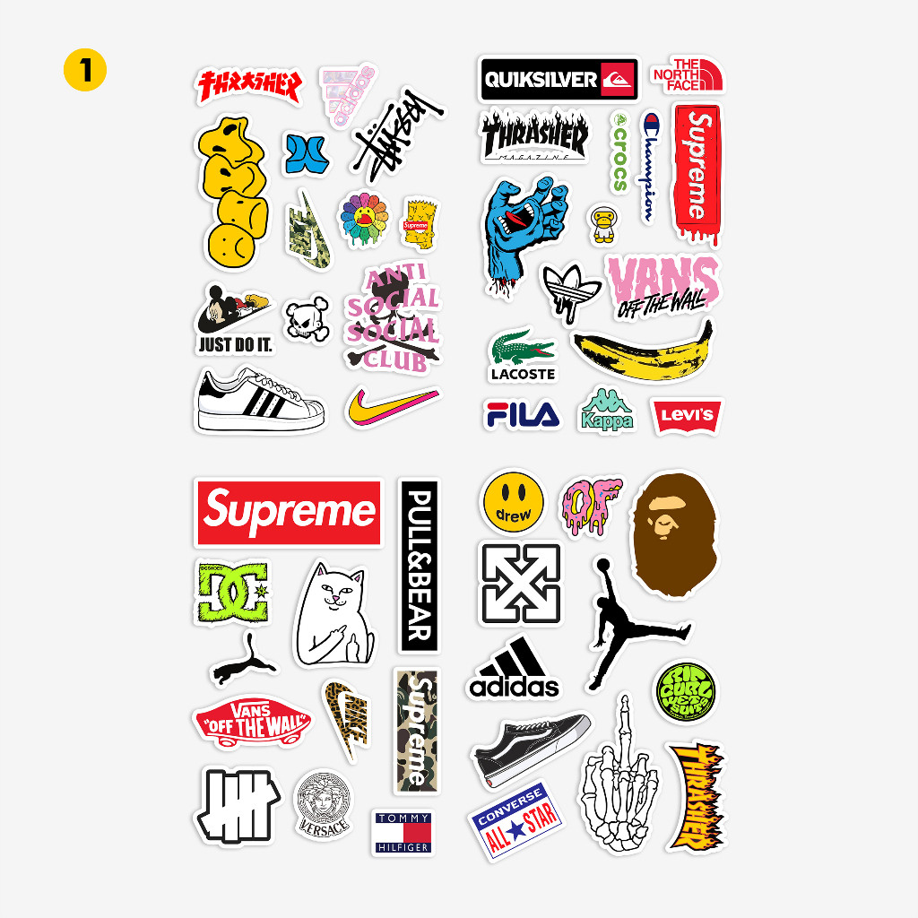 

Stiker Hypebeast Vinyl Waterproof Anti Air / Sticker Gaul Kekinian Helm Buku Journal Koper Motor Casing HP Laptop Tumbler Botol