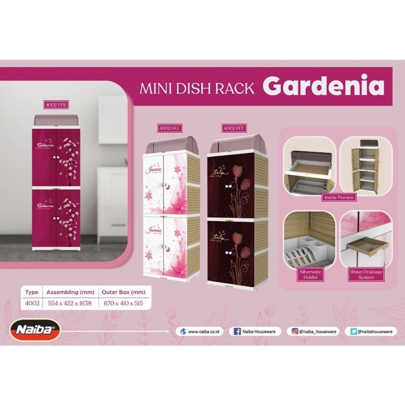 Mini Dish Rack Lemari sayur Plastik Rak Piring Naiba 4002 Naiba Rak piring Rak Sayur Lemari Dapur