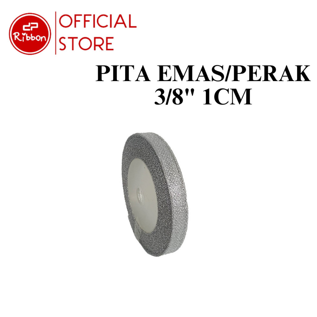 

1 Roll Ribbon Pita Emas/Perak 3/8" 1cm (Gold/Silver Ribbon 3/8 inch)