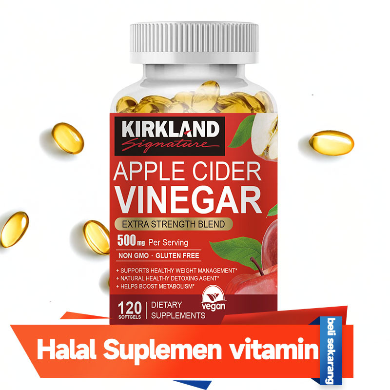 Apple Cider Vinegar Kapsul  (ACV) 1000mg – Kapsul Cuka Apel untuk Detoks & Metabolisme Mendukung Pen