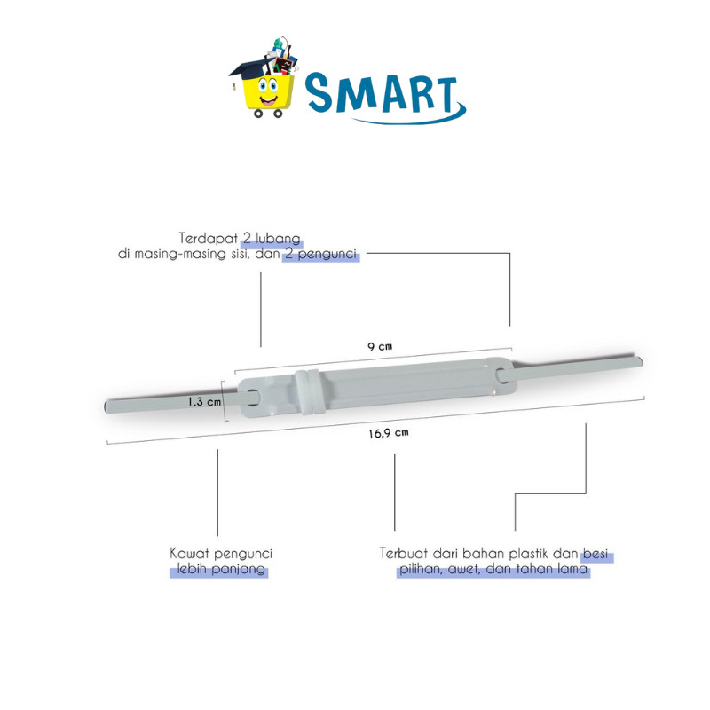 

(1PAK ISI 100PCS) BIG PAPER FASTENER PF 80W WHITE-100